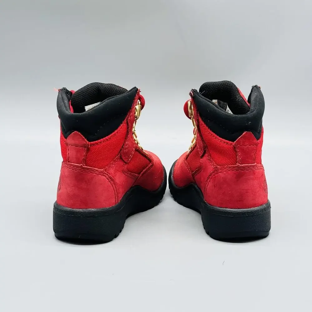 Timberland Boots Toddler Girls Boys 5 Red Suede Field Hiking Ankle Lace Up Shoes